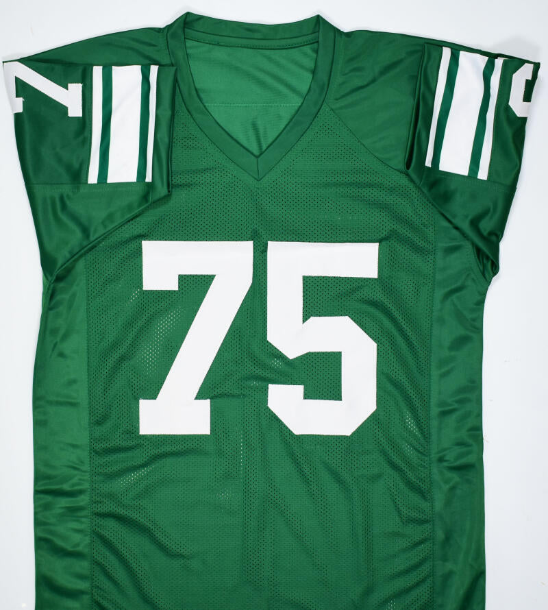 Joe Greene Autographed Green College Style Jersey w/ CHOF- Beckett