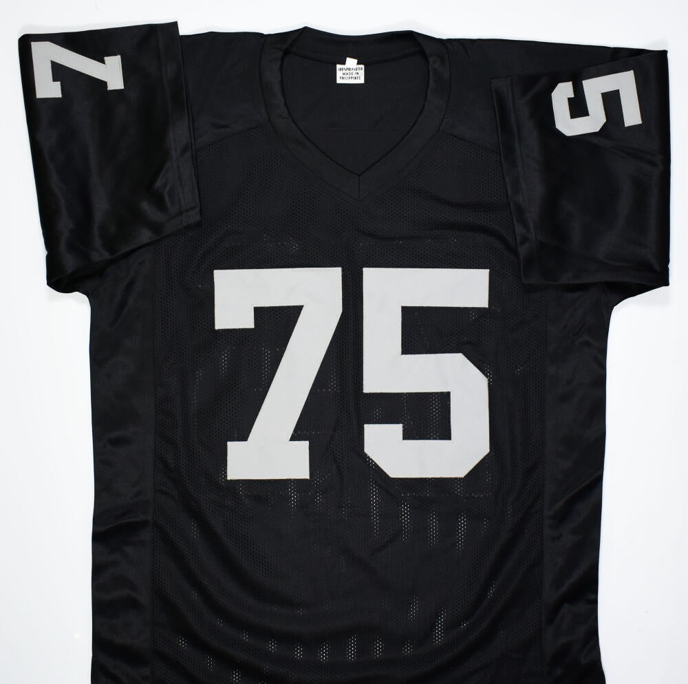 Howie Long Autographed Black Pro Style Jersey w/SB Champs