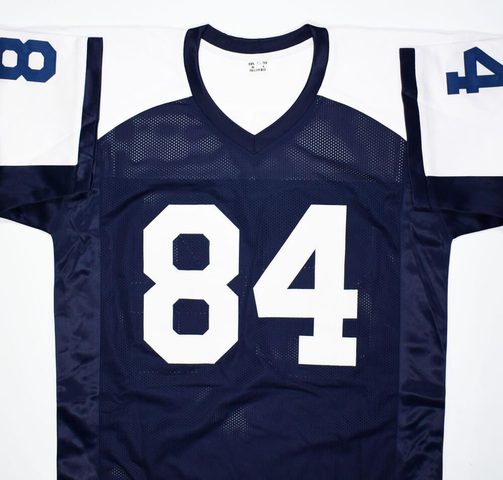 Jay Novacek Autographed Blue White Pro Style Jersey- Beckett W