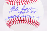 Charlie Sheen Corbin Bernsen Autographed Rawlings OML Baseball w/insc.- Beckett W Hologram *Blue Image 2