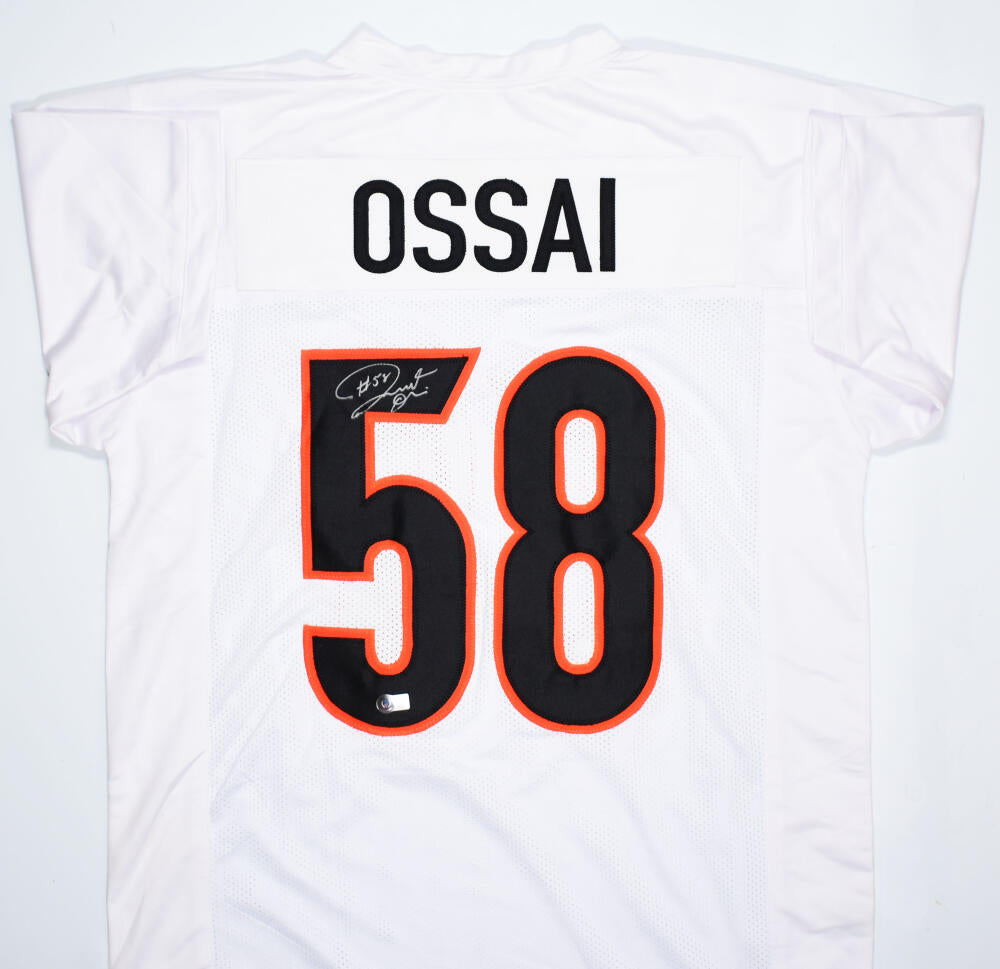 Joseph Ossai Autographed White Pro Style Jersey-Beckett W Hologram *Silver  *5