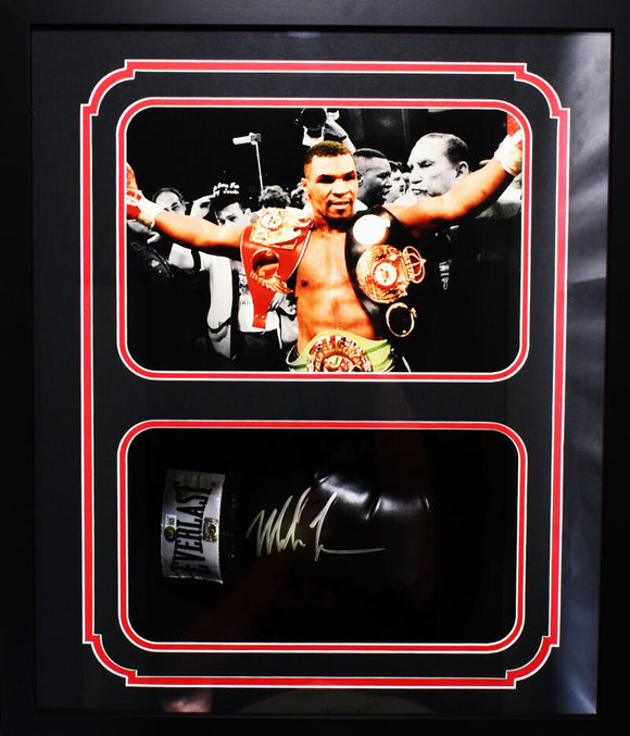 Mike Tyson Autographed Shadow Box Black Everlast Boxing Glove-Beckett Hologram *R *2 Image 1
