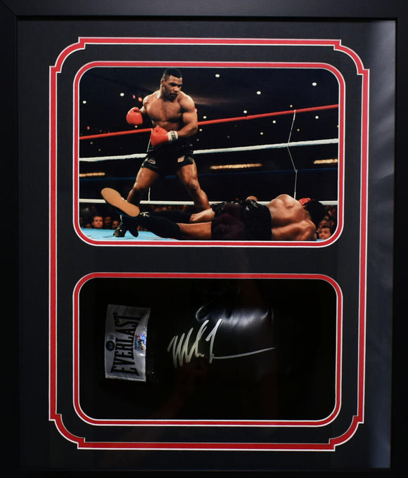 Mike Tyson Autographed Shadow Box Black Everlast Boxing Glove-Beckett Hologram *R *4 Image 1