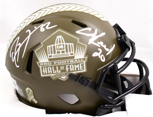 Ed Reed Ray Lewis Autographed Hall of Fame Salute to Service Speed Mini Helmet-Beckett W Hologram *White Image 1