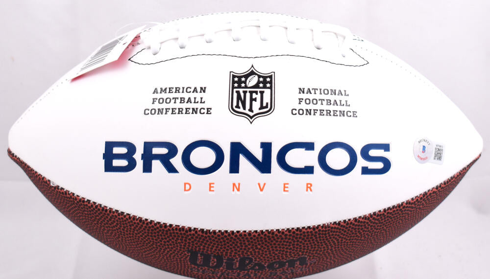 Champ Bailey Autographed Denver Broncos Logo Football-Beckett W