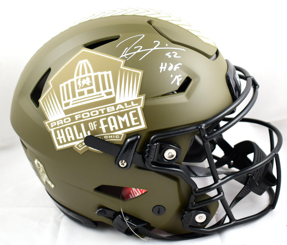 Ray Lewis Autographed NFL Salute to Service Speed Mini Helmet-Beckett W  Hologram *White