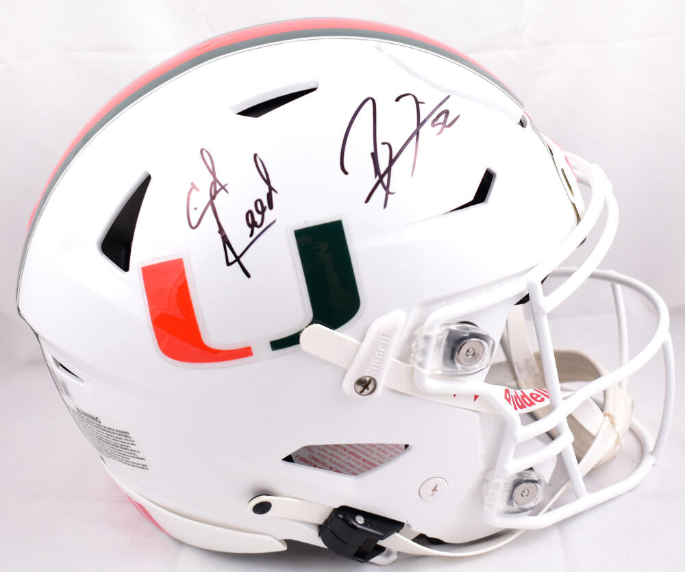 Ed Reed Miami Hurricanes Autographed Riddell Speed Authentic Helmet