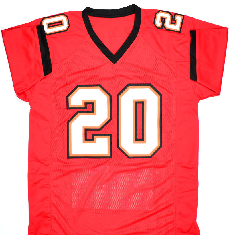 Ronde Barber Autographed Red Pro Style STAT Jersey - Beckett W