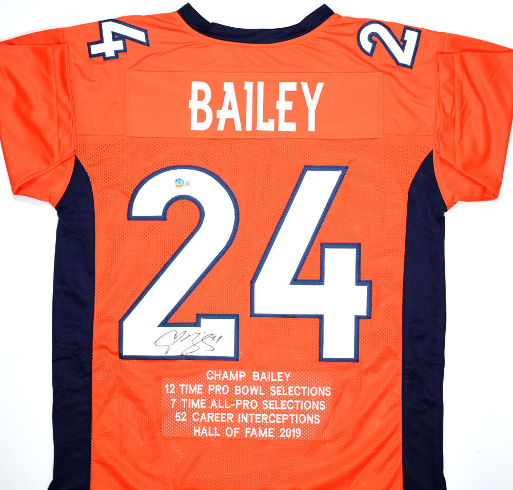 Champ Bailey Autographed/Signed Pro Style Red XL Jersey Beckett – Denver  Autographs