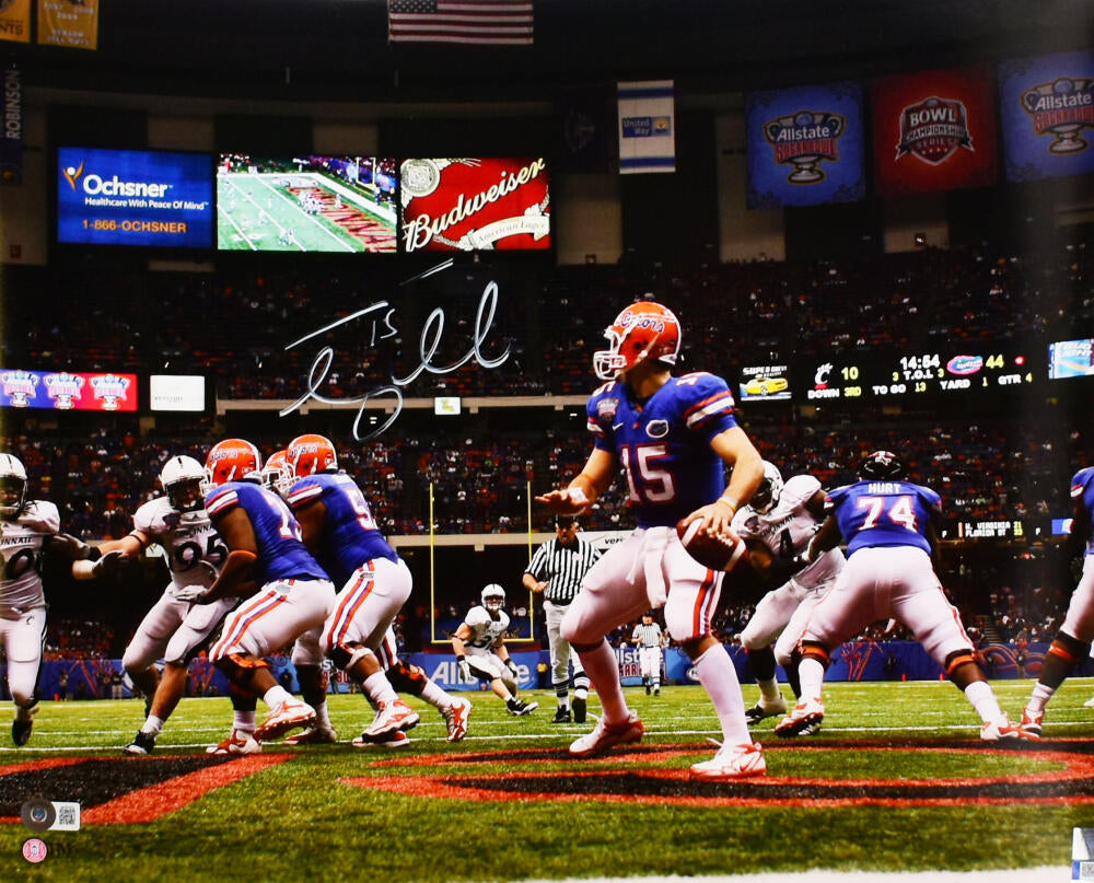 Tim Tebow Autographed Florida Gators 16x20 Passing Photo- Beckett W Ho –  The Jersey Source