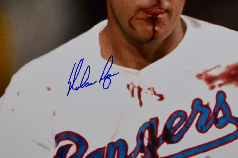 I0007533-Nolan Ryan Autographed Texas Rangers Bloody Lip 8x1