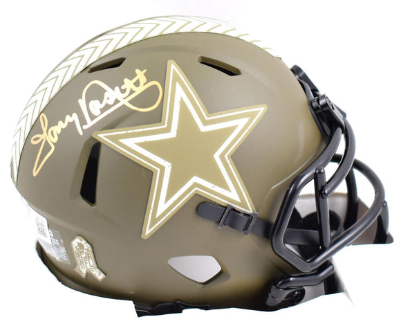 Tony Dorsett Autographed Dallas Cowboys Salute to Service Speed Mini Helmet-Beckett W Hologram *Gold Image 1