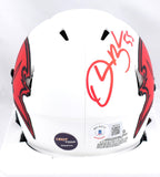Derrick Brooks Autographed Buccaneers Lunar Speed Mini Helmet- Beckett W Hologram *Red Image 3