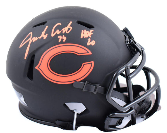 Jimbo Covert Autographed Chicago Bears Eclipse Speed Mini Helmet w/HOF - Prova *Orange Image 1