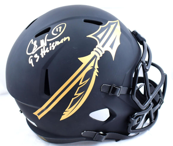 Charlie Ward Autographed Florida State Seminoles F/S Eclipse Speed Helmet W/Heisman- Beckett W Hologram *Gold Image 1