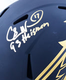 Charlie Ward Autographed Florida State Seminoles F/S Eclipse Speed Helmet W/Heisman- Beckett W Hologram *Gold Image 2