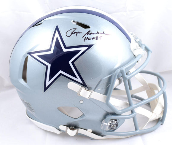 Roger Staubach Autographed Dallas Cowboys F/S Speed Authentic Helmet w/HOF - Beckett W Hologram *Black  Image 1