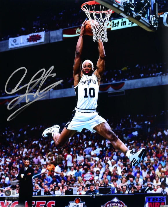 Dennis Rodman Autographed Spurs 16x20 Rebound Photo - Beckett W Hologram *Silver Image 1