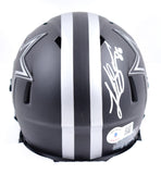 Luke Schoonmaker Autographed Dallas Cowboys Eclipse Speed Mini Helmet - Beckett W Hologram *White Image 3