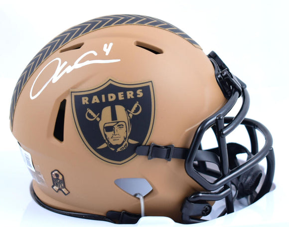 Aidan O'Connell Autographed Las Vegas Raiders Salute to Service Speed Mini Helmet-Beckett W Hologram *White Image 1