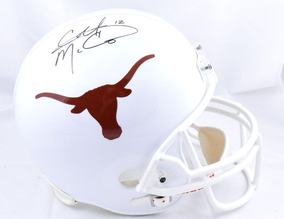 Colt McCoy Autographed Texas Longhorns F/S Helmet- JSA W *Black *Damaged Image 1