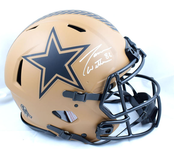 Jason Witten Autographed Dallas Cowboys F/S Salute to Service 2023 Speed Authentic Helmet- Beckett W Hologram *White Image 1