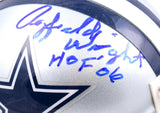 Rayfield Wright Signed Dallas Cowboys Mini Helmet w/ HOF- Beckett W *Blue Image 2