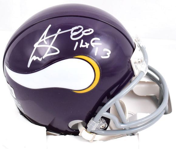 Cris Carter Autographed Minnesota Vikings 61-79 Mini Helmet w/HOF - Beckett W Hologram *Silver Image 1