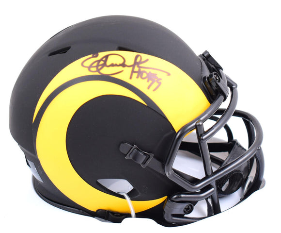 Eric Dickerson Signed Rams Eclipse Speed Mini Helmet w/ HOF- Beckett W Hologram *Black Image 1