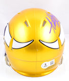Adrian Peterson Autographed Minnesota Vikings Flash Speed Mini Helmet - Beckett W Hologram *Purple Image 3