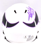 Adrian Peterson Autographed Minnesota Vikings Lunar Speed Mini Helmet- Beckett W Hologram *Purple Image 3