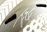 Travis Etienne Jr. Autographed Jacksonville Jaguars F/S Salute to Service Speed Helmet - JSA *White Image 2