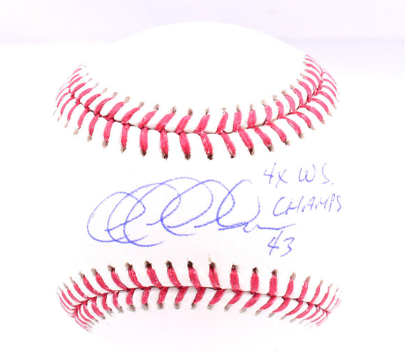 Jeff Nelson Autographed Rawlings OML Baseball w/ 4x Champs - Beckett W Hologram *Blue Image 1