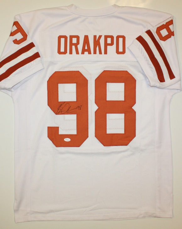 Brian Orakpo Autographed White College Style Jersey- JSA W Authenticated