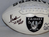 Allen Plunkett Biletnikoff Autographed Oakland Raiders Logo Football- JSA W Auth