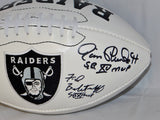 Allen Plunkett Biletnikoff Autographed Oakland Raiders Logo Football- JSA W Auth