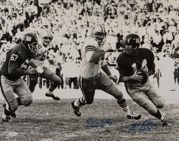 Bob Lilly & Y.A. Tittle HOF Autographed 16x20 B & W Photo- JSA W Authenticated Image 1