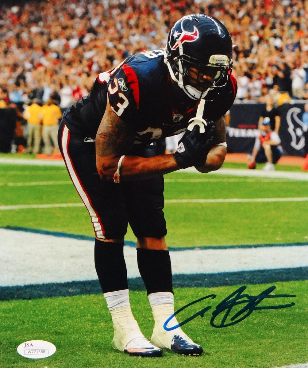 Arian Foster Autographed Texans 8x10 TD Bow Blue Jersey Photo- JSA W A –  The Jersey Source