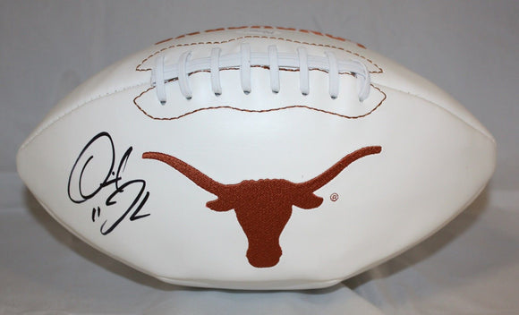 Derrick Johnson Autographed Texas Longhorns Logo Football- JSA W Authenticated