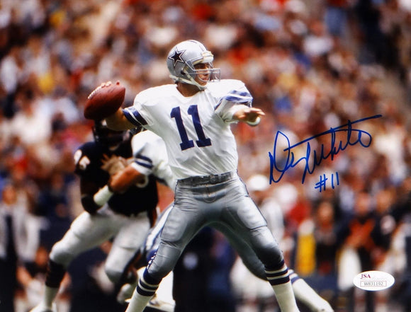 Danny White Signed/ Autographed 8x10 Dallas Cowboys Passing Photo- JSA Auth