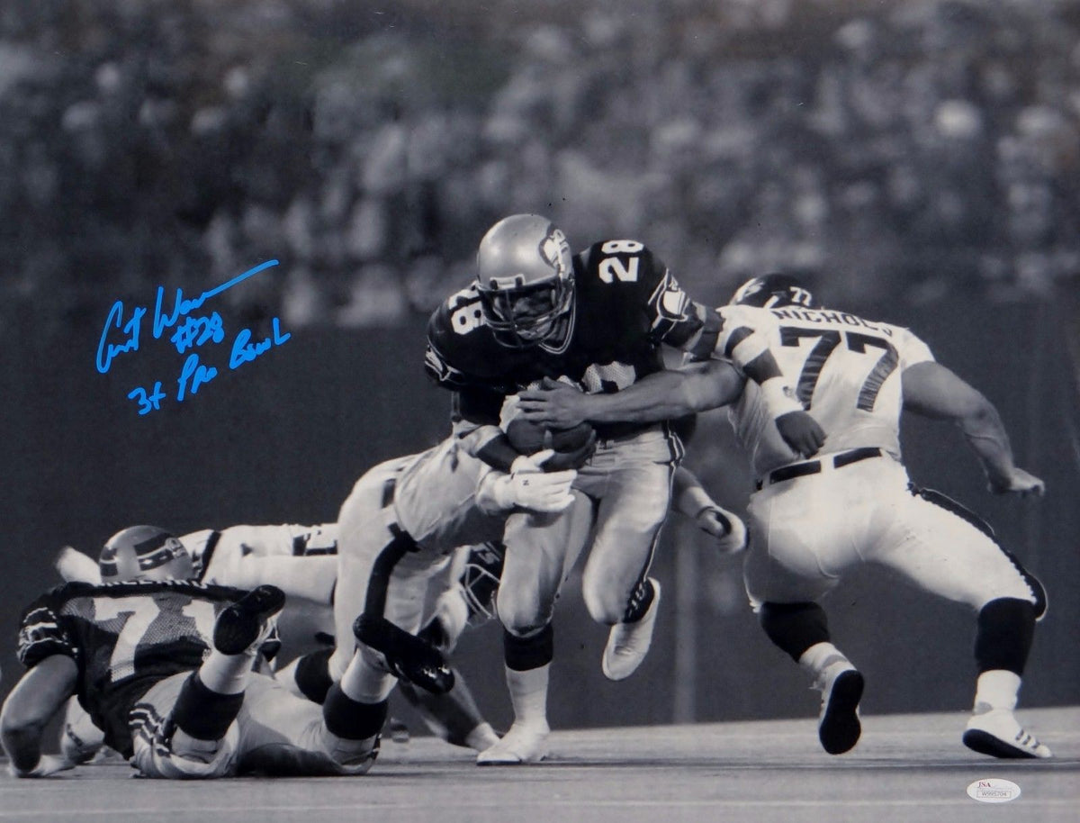 Curt Warner Autographed 16x20 Seattle Seahawks B&W Running Photo- JSA – The  Jersey Source