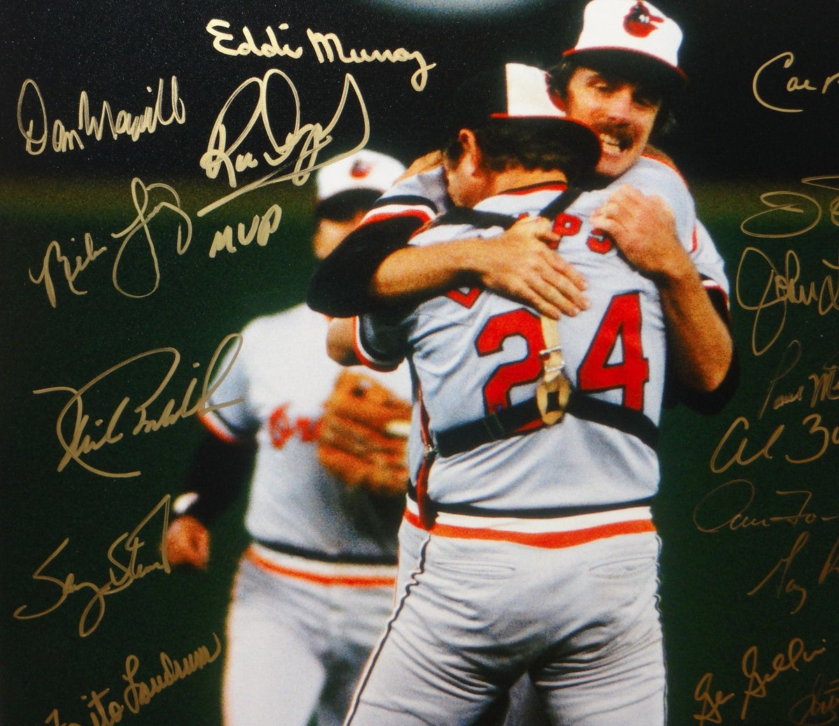 1983 Baltimore Orioles Autographed 16x20 WS Champs Cheering Photo