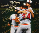 1983 Baltimore Orioles Autographed 16x20 WS Champs Cheering Photo- JSA W Auth