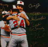 1983 Baltimore Orioles Autographed 16x20 WS Champs Cheering Photo- JSA W Auth
