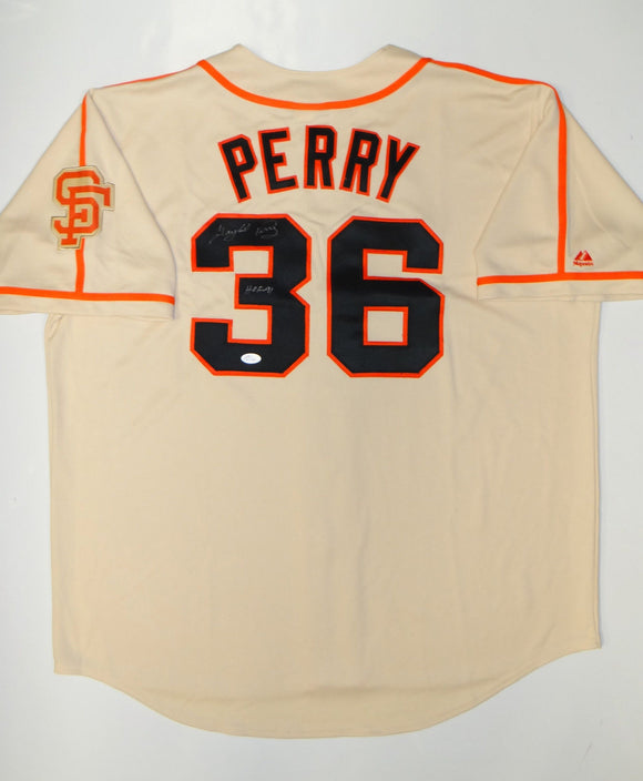 Gaylord Perry Autographed San Francisco Giants Cooperstown Jersey w/ HOF- JSA W Auth