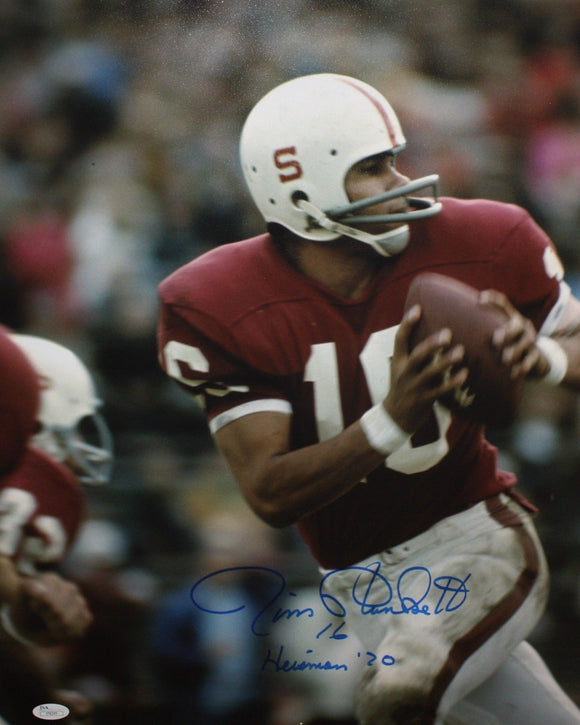 Jim Plunkett Autographed 16x20 Looking To Pass Photo- JSA Authenticated