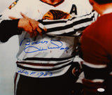 Bobby Hull Autographed 16x20 Blackhawks Bloody Face Photo w/ HOF and JSA W Auth