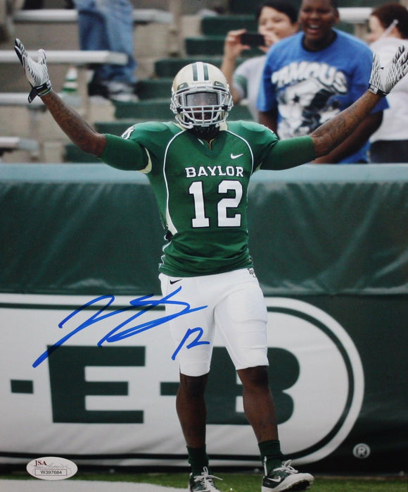 Josh Gordon Autographed Baylor Bears 8x10 Running With Arms Open Photo- JSA Auth