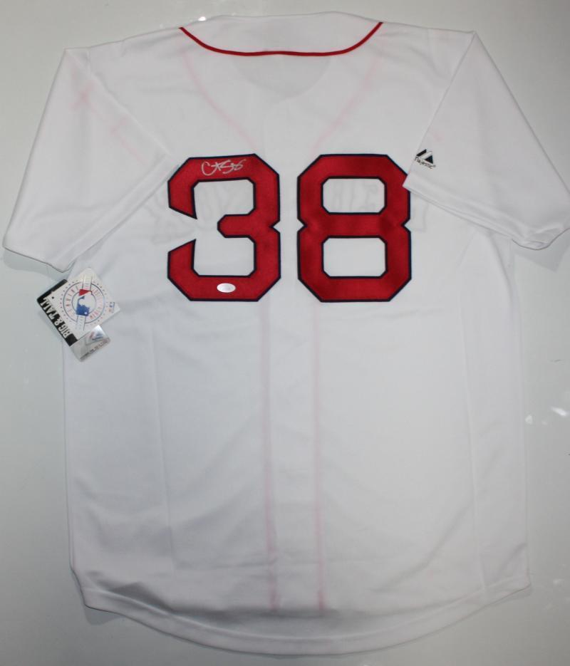 Autographed/Signed Curt Schilling Boston White Baseball Jersey JSA