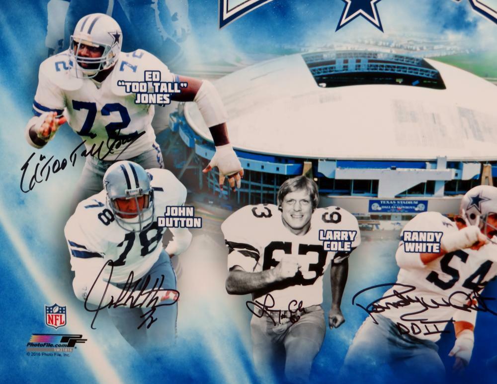 Autographed BOB LILLY Dallas Cowboys Goal Line Art Card